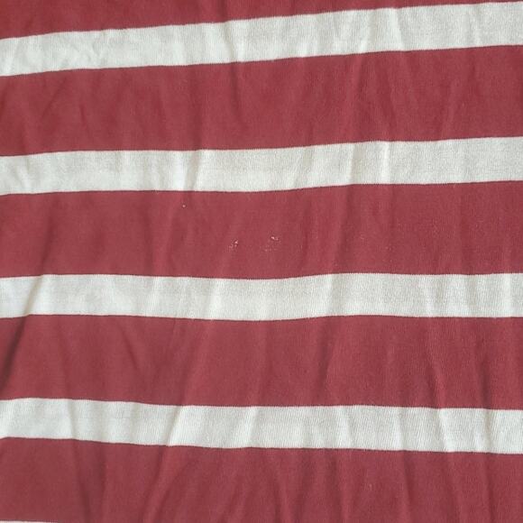 AG Adriano Goldschmied oversized stripe top burgundy white medium - Picture 2 of 4